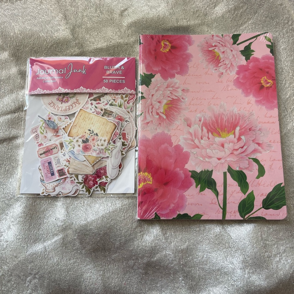 Floral Pink Journal with Stickers